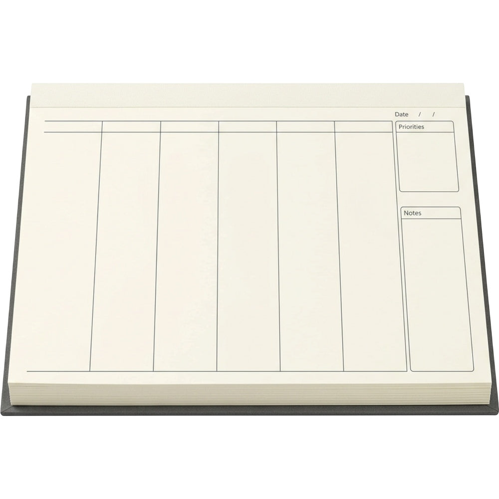 Morun A4 Undated Weekly Planner Pad 52 Sheets Ivory and Charcoal - Product view